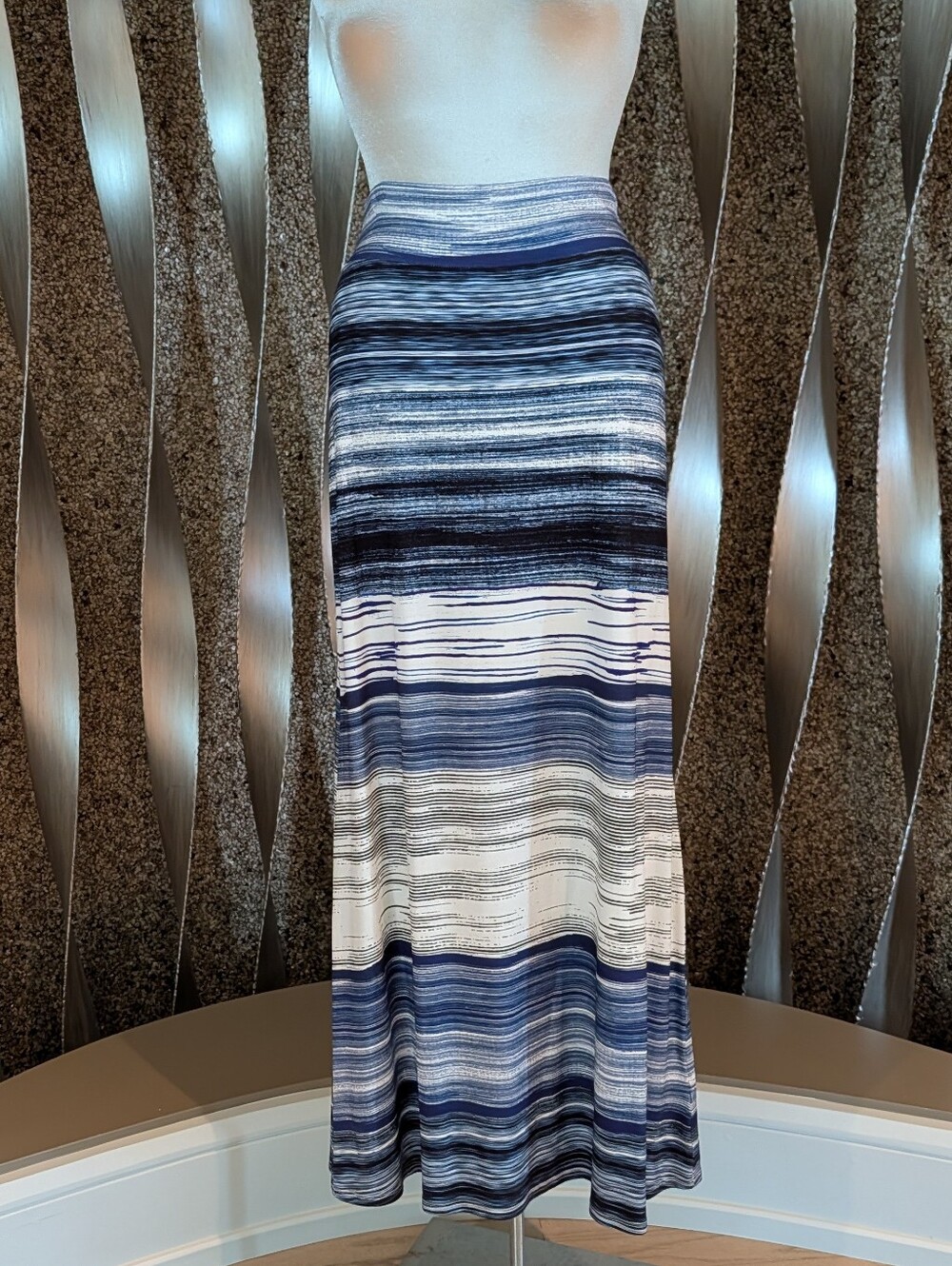 nwt KAREN KANE striated jersey maxi skirt M